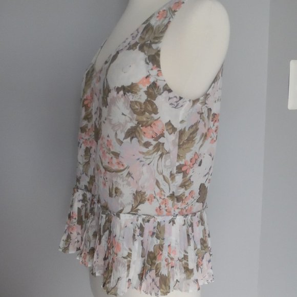 REBECCA TAYLOR Flora Silk Penelope V Neck TankTop - Picture 10 of 12